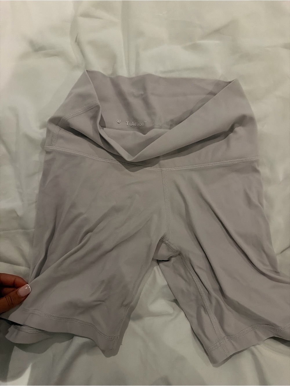 TNA High-Rise Bike Shorts — Light Grey